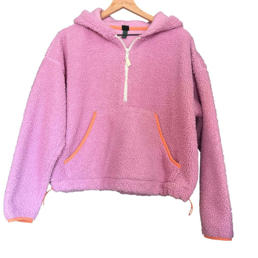 Wild Fable Vibrant Pink w/ Orange Accents Sherpa Quarter Zip Hoodie